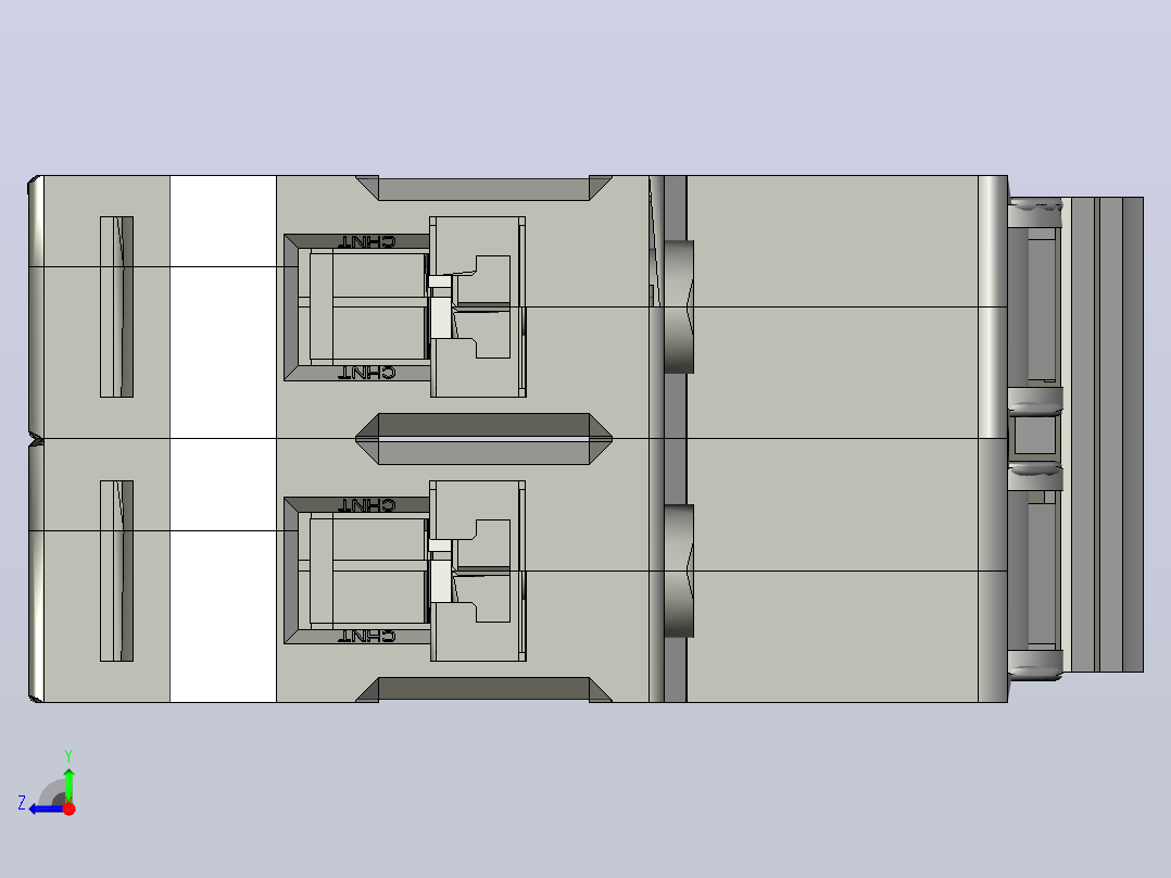 DZ47-60M 2P小型断路器三维模型 2020202右视图