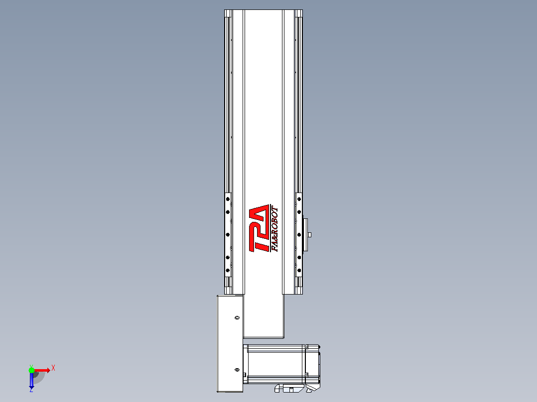 皮带直线轴半封闭可选导轨TPA-HNB-120D-110-L200-ML-Y-P40-N3俯视图