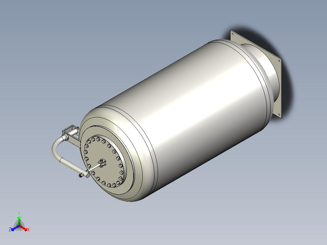 分离器分离设备separator-11831-模型格式为 stp主视图