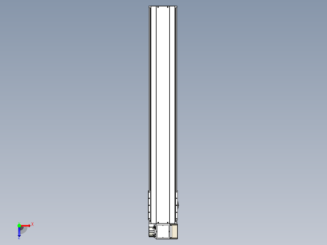 皮带直线轴半封闭可选导轨TPA-HNB-220D-176-L1300-RP-C-P1K-N3俯视图