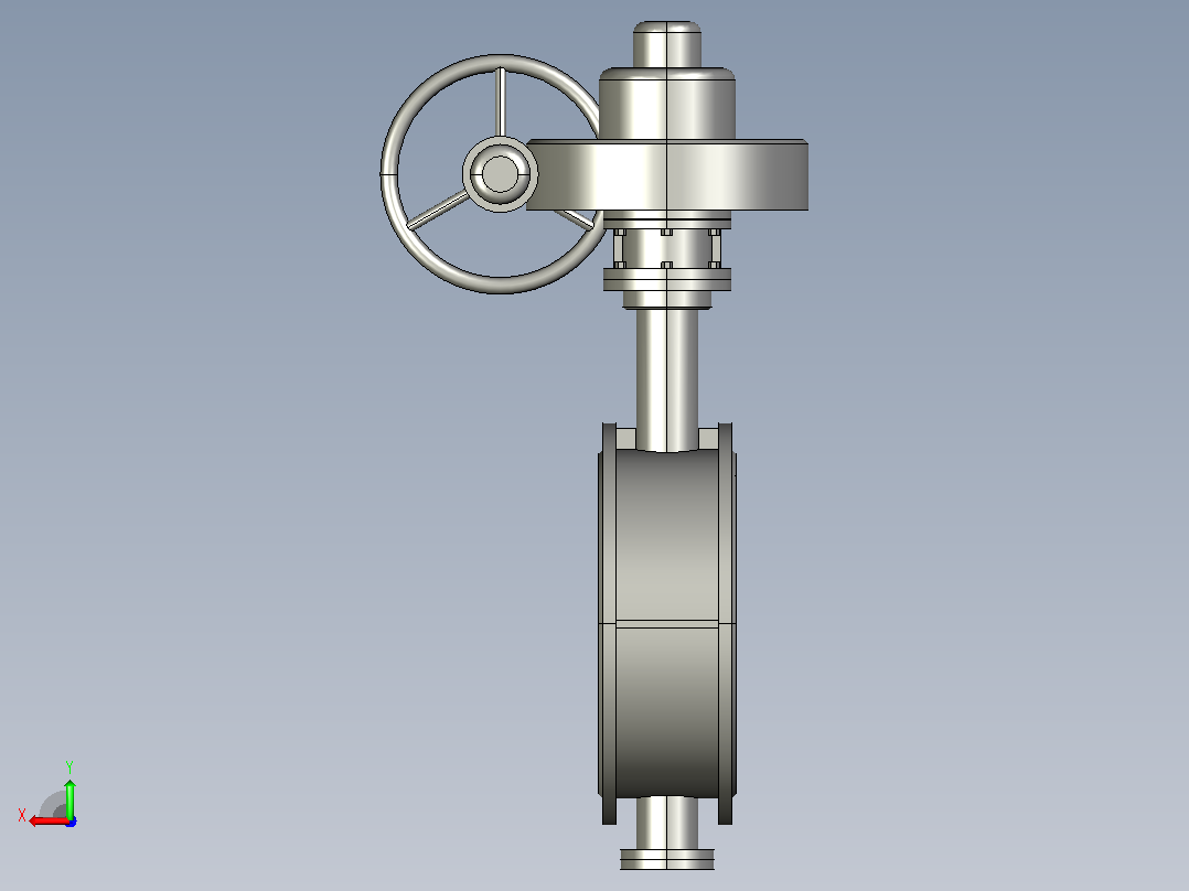 Dt943H(F)-10C.P.R.V-B[DN500]阀，截止阀，风阀，蝶阀后视图