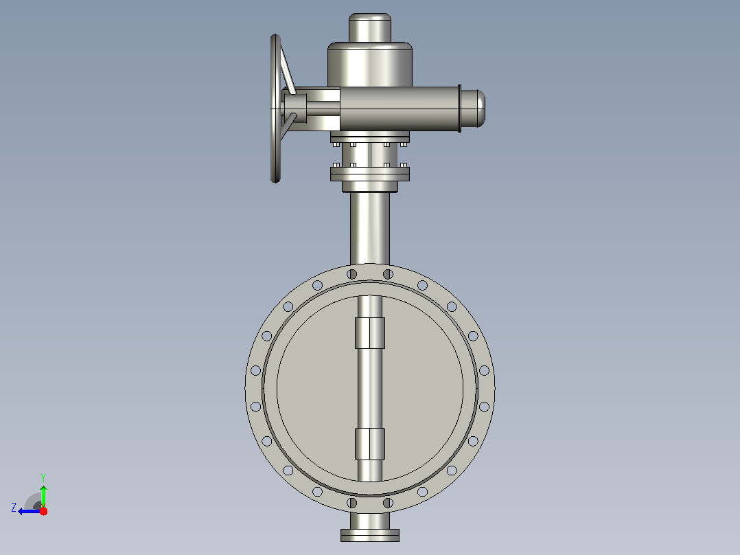 Dt943H(F)-10C.P.R.V-B[DN500]阀，截止阀，风阀，蝶阀右视图