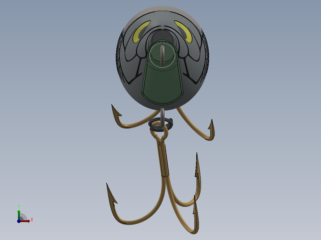 Ugly Duckling路亚Lure假鱼饵模型3D图纸 Solidworks设计 附IGS前视图