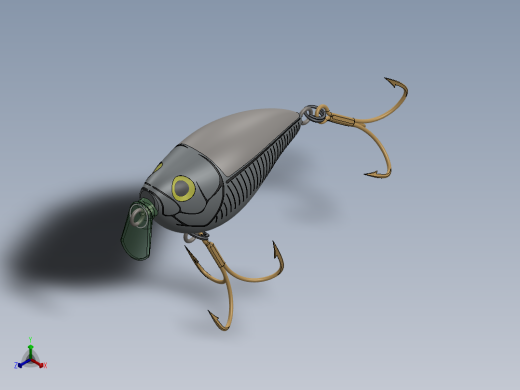 Ugly Duckling路亚Lure假鱼饵模型3D图纸 Solidworks设计 附IGS正等轴测缩略图