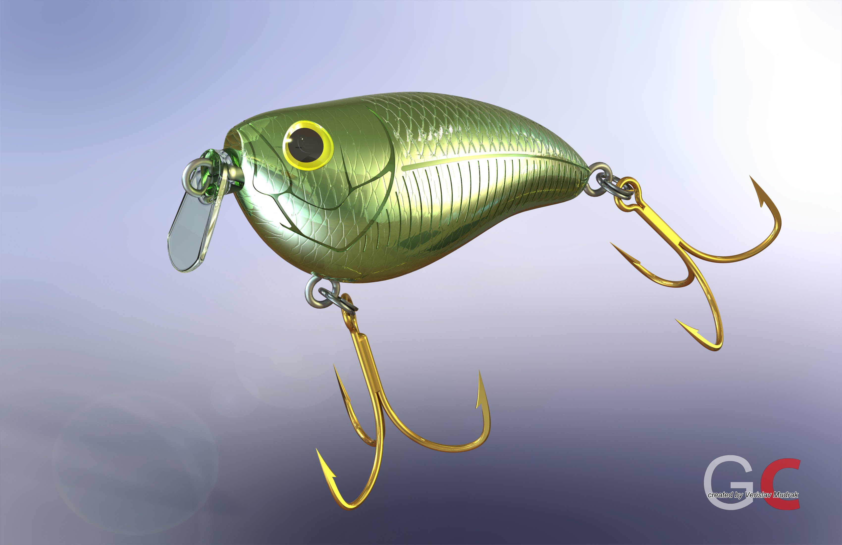 Ugly Duckling路亚Lure假鱼饵模型3D图纸 Solidworks设计 附IGS