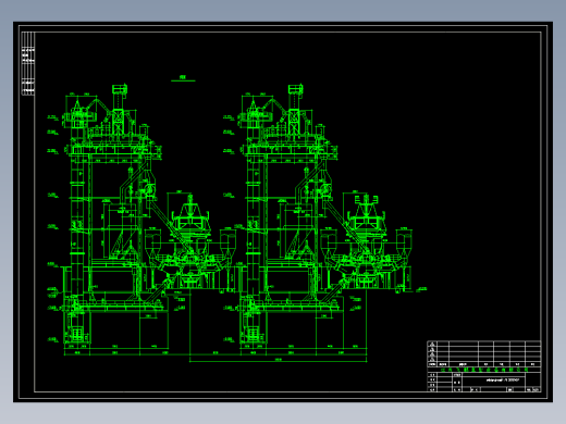 4000td水泥生产线生料立磨工艺图cad图纸