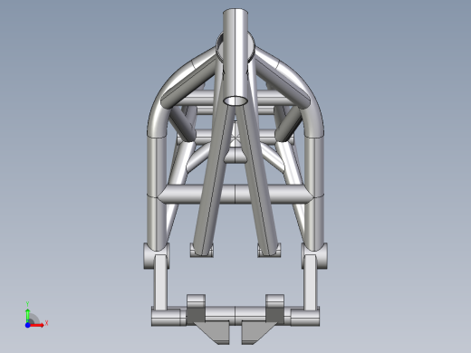 摩托车骨架模型3D模型前视缩略图