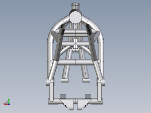 摩托车骨架模型3D模型后视缩略图