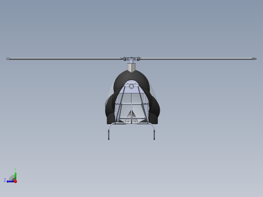 小型直升机框架焊件SW2014含所有特征，蚊子直升机右视缩略图