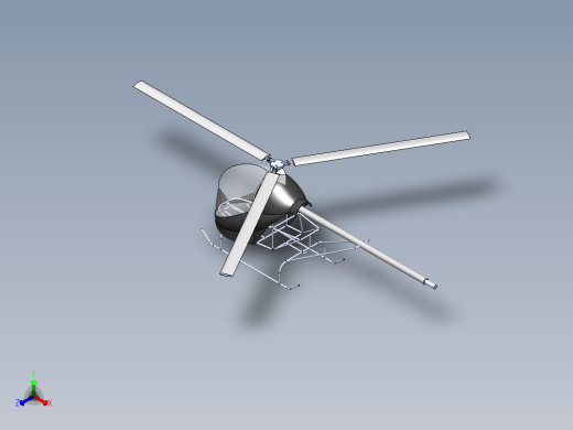 小型直升机框架焊件SW2014含所有特征，蚊子直升机正等轴测缩略图