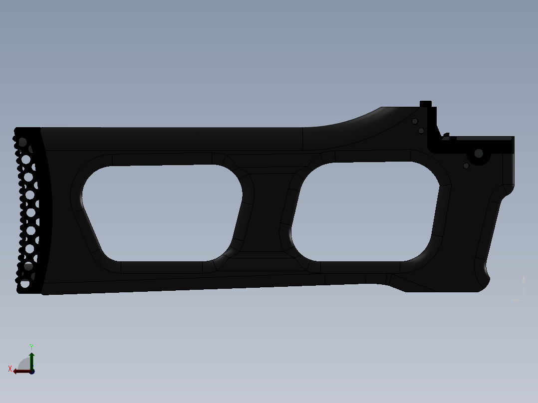 狙击布枪的枪尾3D模型后视图