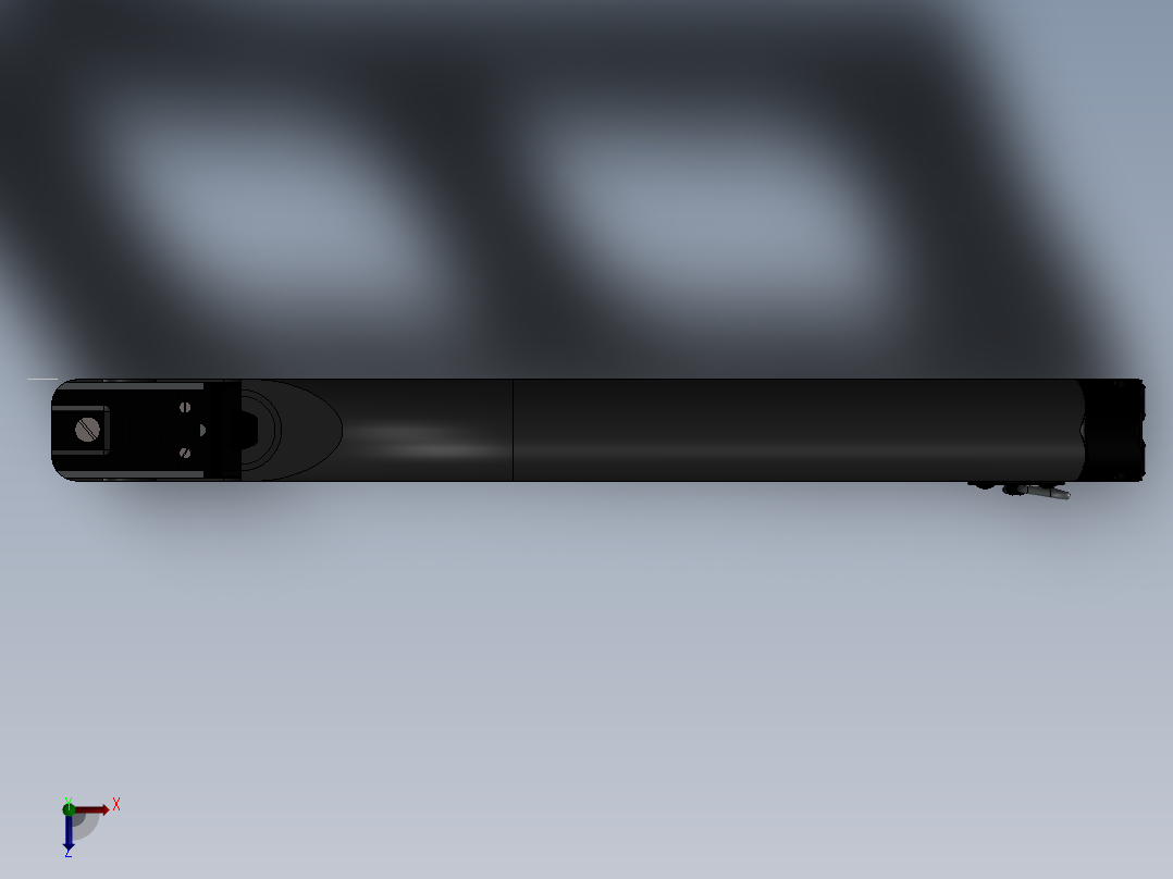 狙击布枪的枪尾3D模型俯视图