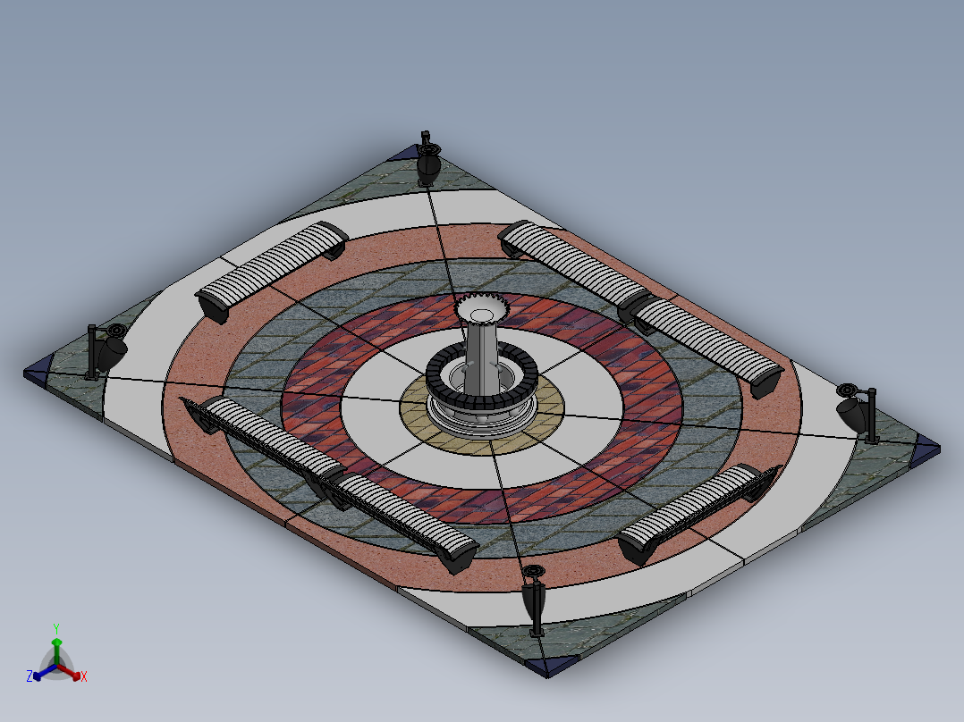 solidworks 公园正等轴测图