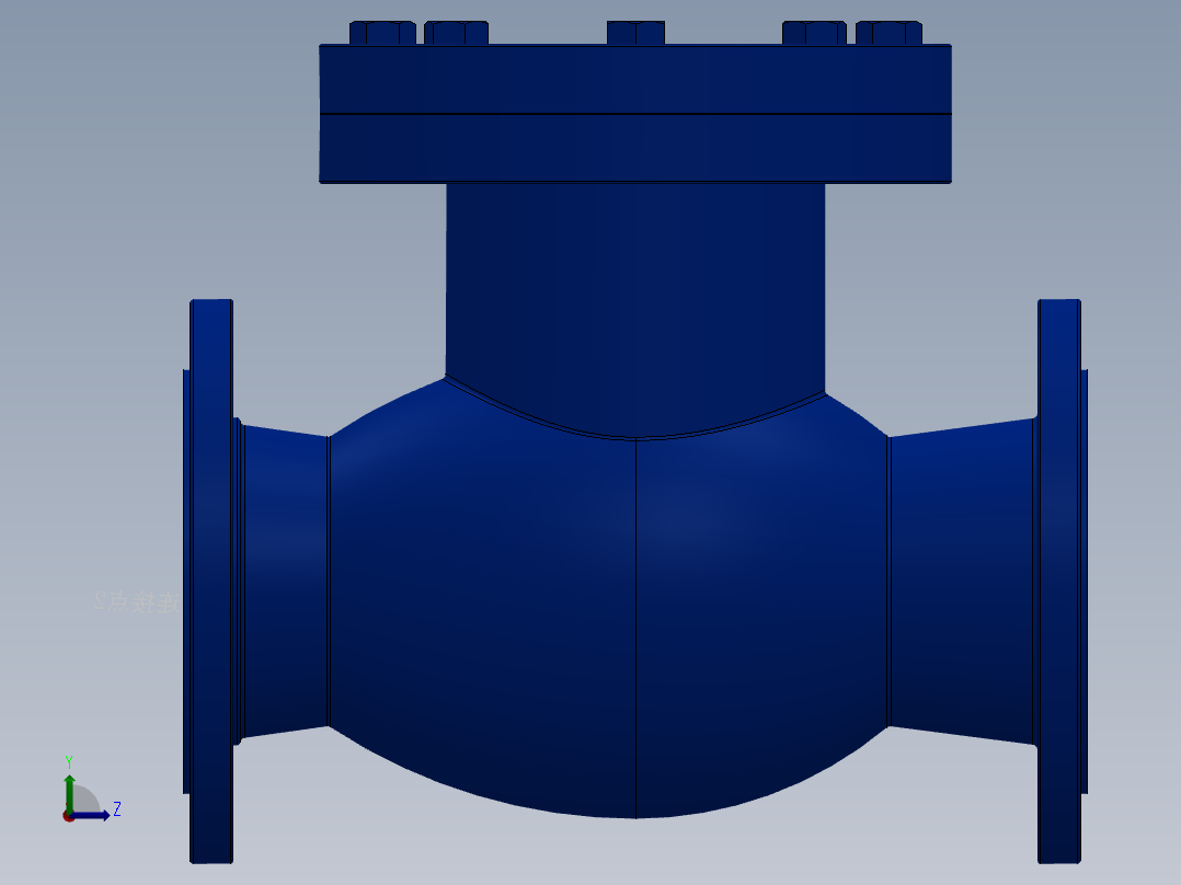 旋启式止回阀-铸铁 DN50-DN300左视图