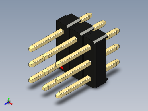彩色公头100mil（2.54mm）系列-DS1021_black_3x03p_100mil_Type1_rev1.0