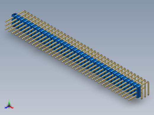 彩色公排针 100mil 2.54mm 系列-DS1022_blue_3x38p_100mil_TypeD_rev1.0