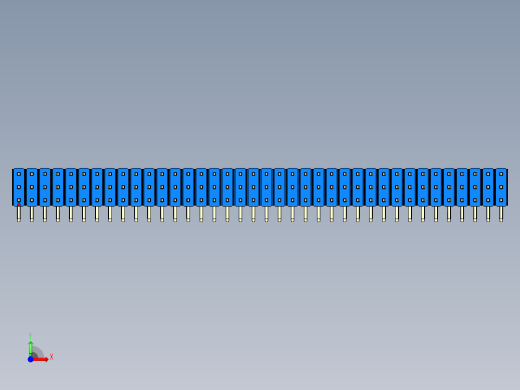 彩色公排针 100mil 2.54mm 系列-DS1022_blue_3x38p_100mil_TypeD_rev1.0前视缩略图