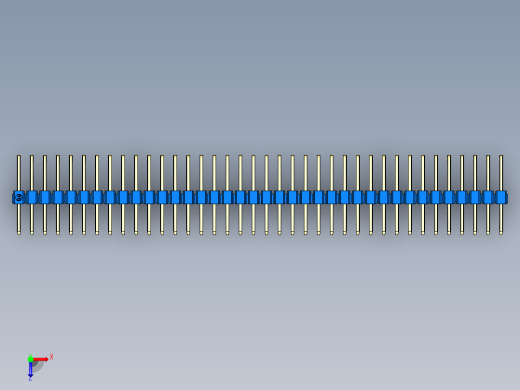 彩色公排针 100mil 2.54mm 系列-DS1022_blue_3x38p_100mil_TypeD_rev1.0俯视缩略图