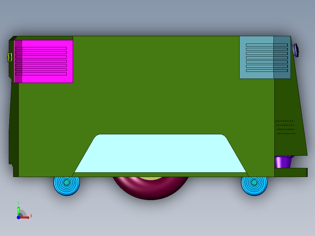 原地旋转顶升台面智能搬运车前视图