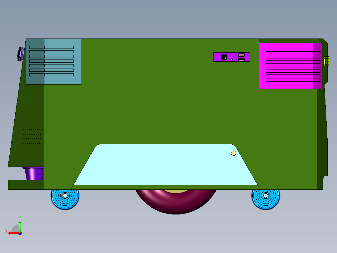 原地旋转顶升台面智能搬运车后视图