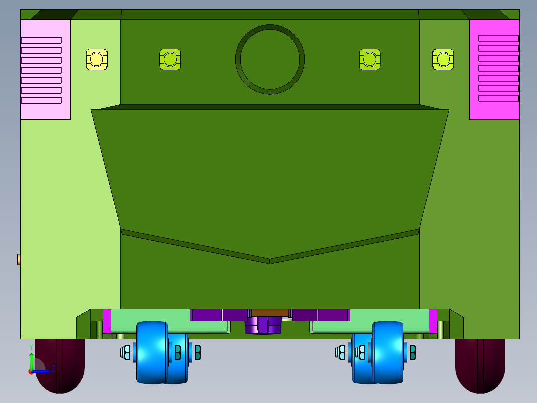 原地旋转顶升台面智能搬运车左视图