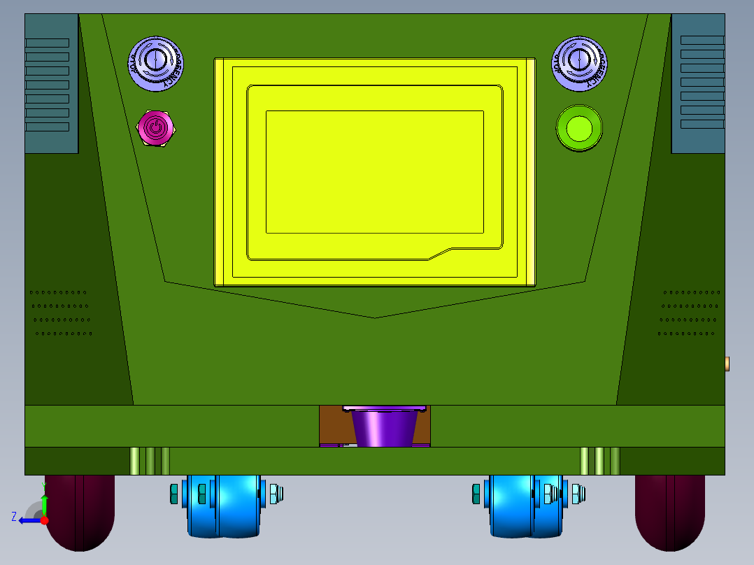 原地旋转顶升台面智能搬运车右视图