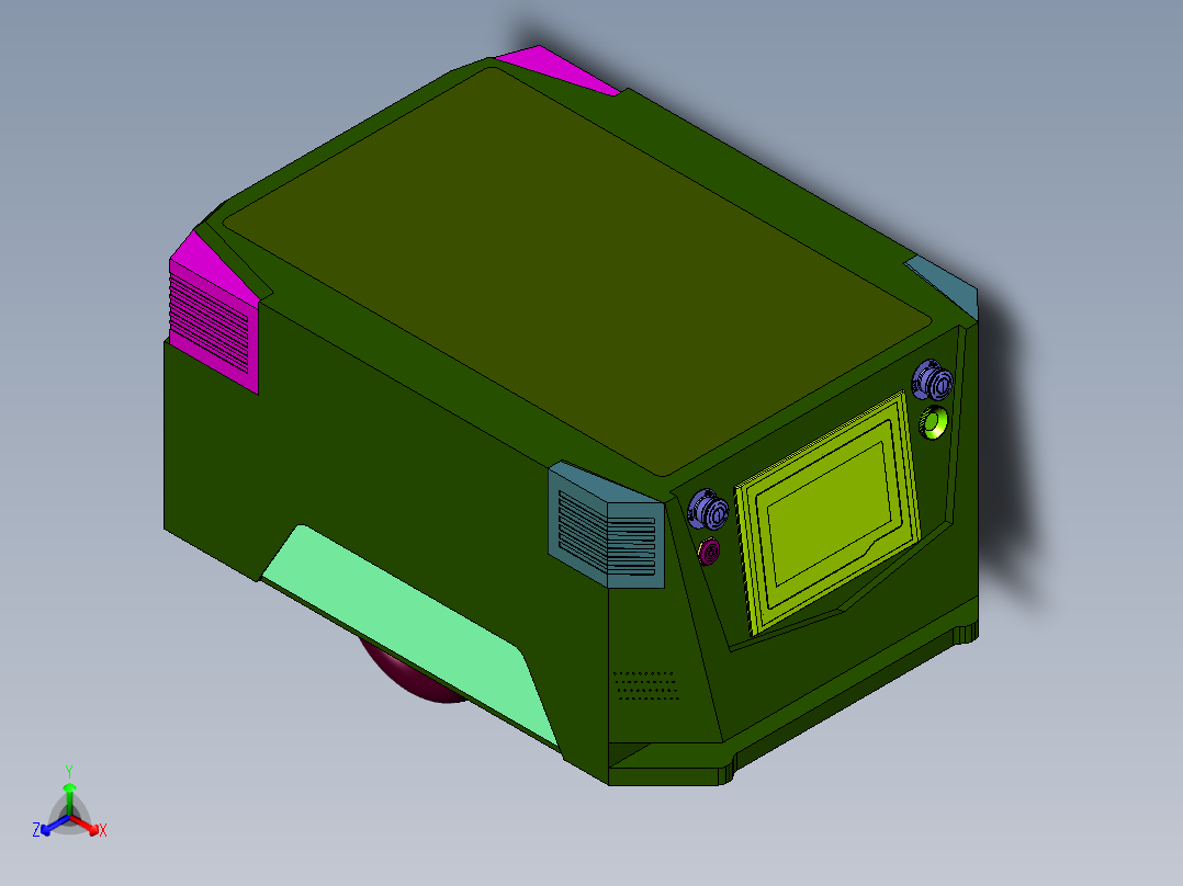 原地旋转顶升台面智能搬运车正等轴测图
