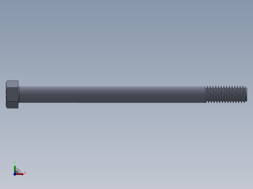 UNC 六角螺栓-Hex Bolt 0.4375-14 x 6.SLDPRT前视缩略图