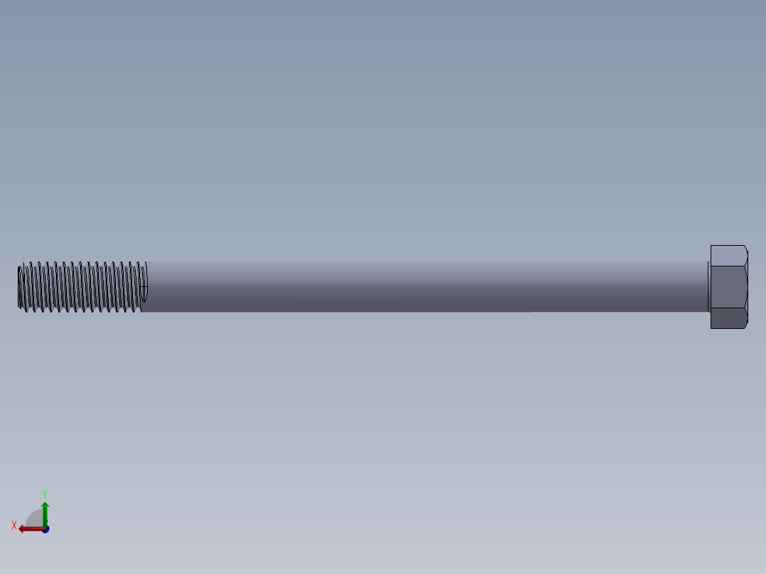 UNC 六角螺栓-Hex Bolt 0.4375-14 x 6.SLDPRT后视图