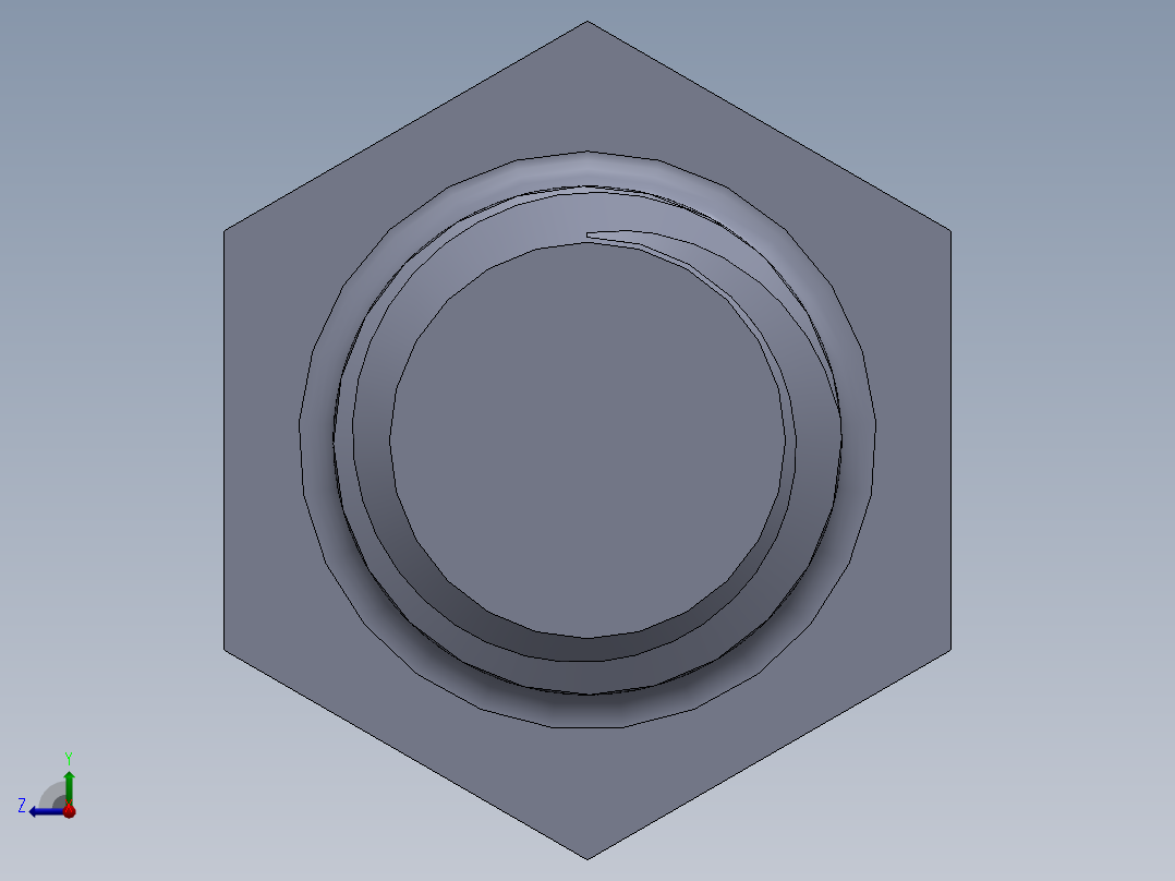 UNC 六角螺栓-Hex Bolt 0.4375-14 x 6.SLDPRT右视图