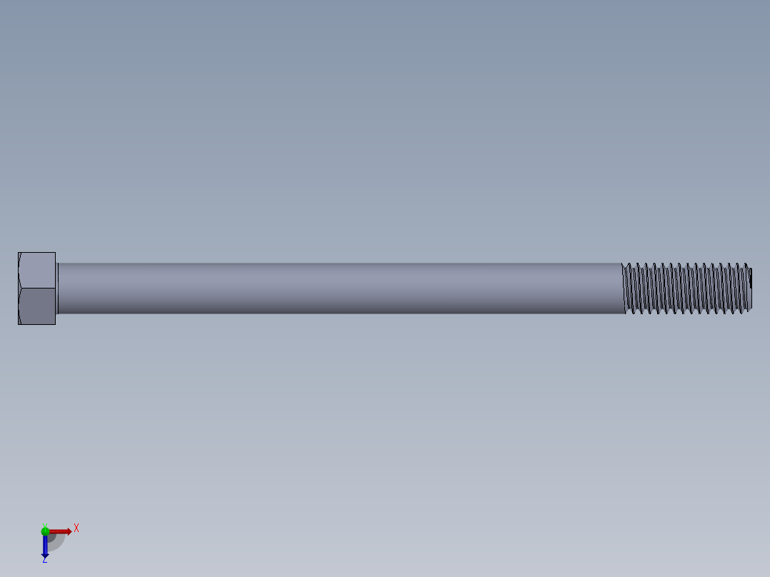 UNC 六角螺栓-Hex Bolt 0.4375-14 x 6.SLDPRT俯视图