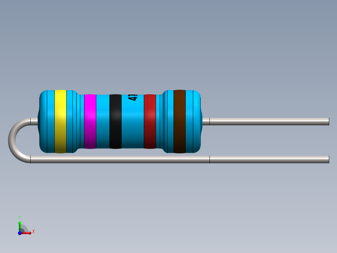 电容器 二极管 电阻器-Resistor Vertical 47K Ohm 1W前视图