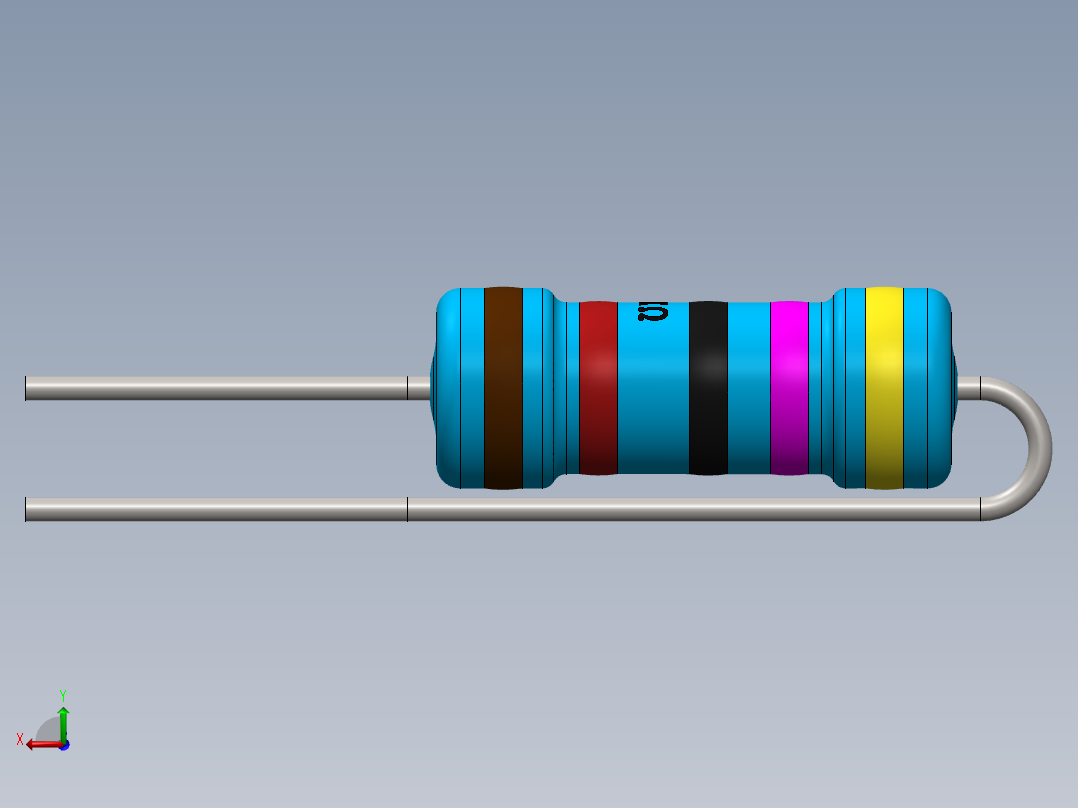 电容器 二极管 电阻器-Resistor Vertical 47K Ohm 1W后视图