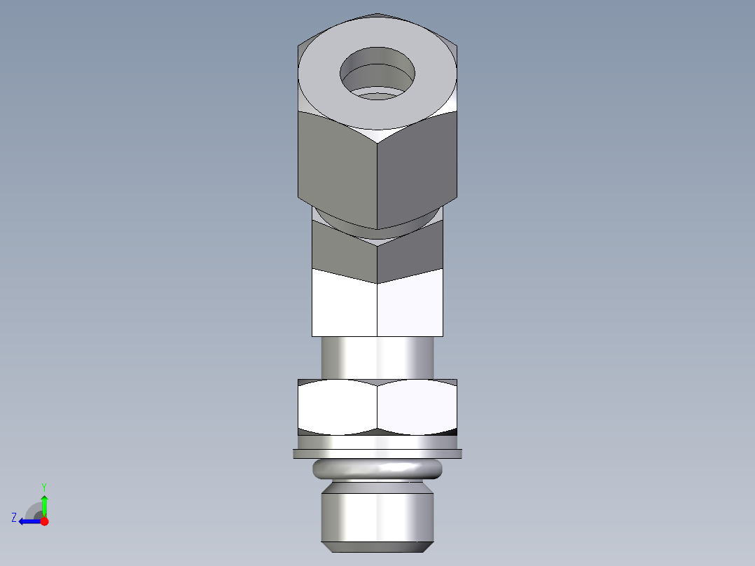 卡套式工业通用硬管接头EO_Adjustable_locknut_45_deg_elbow_VEE08ZLMORCF右视图