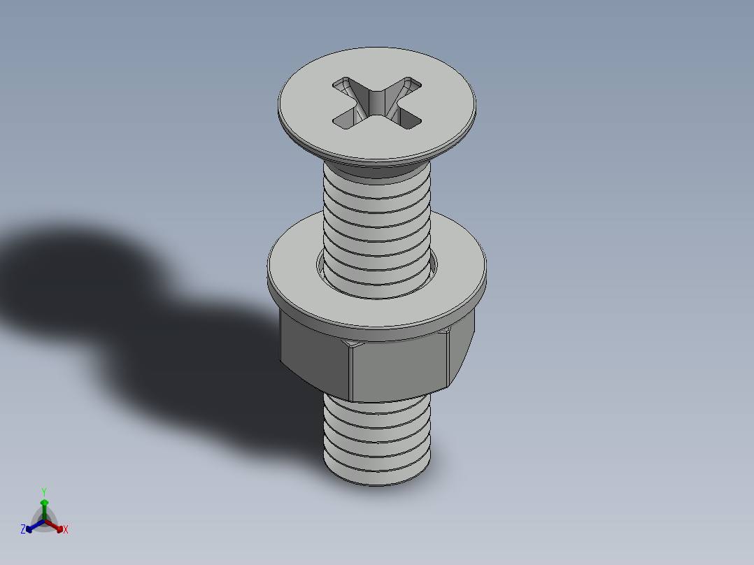 紧固件-M5-0.80 Flathead正等轴测图