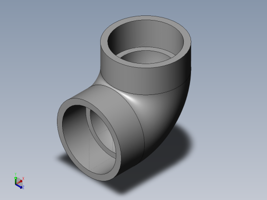 PVC管件-3in Elbow正等轴测缩略图