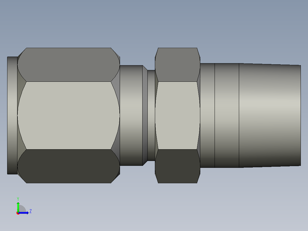 卡套式工业通用硬管接头8-8_fbu-s左视图