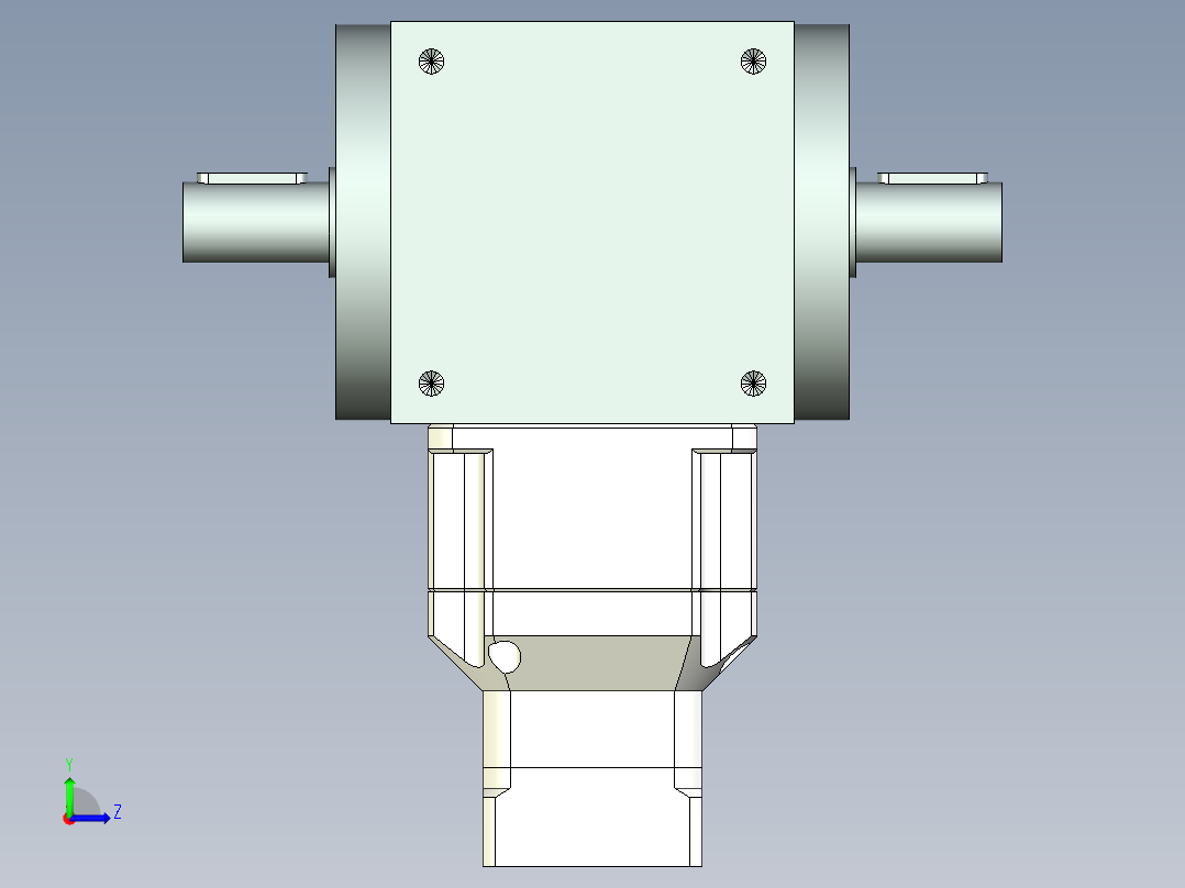 换向器PW110双轴 PGH90-L2 14-50-70-M4.stp左视图