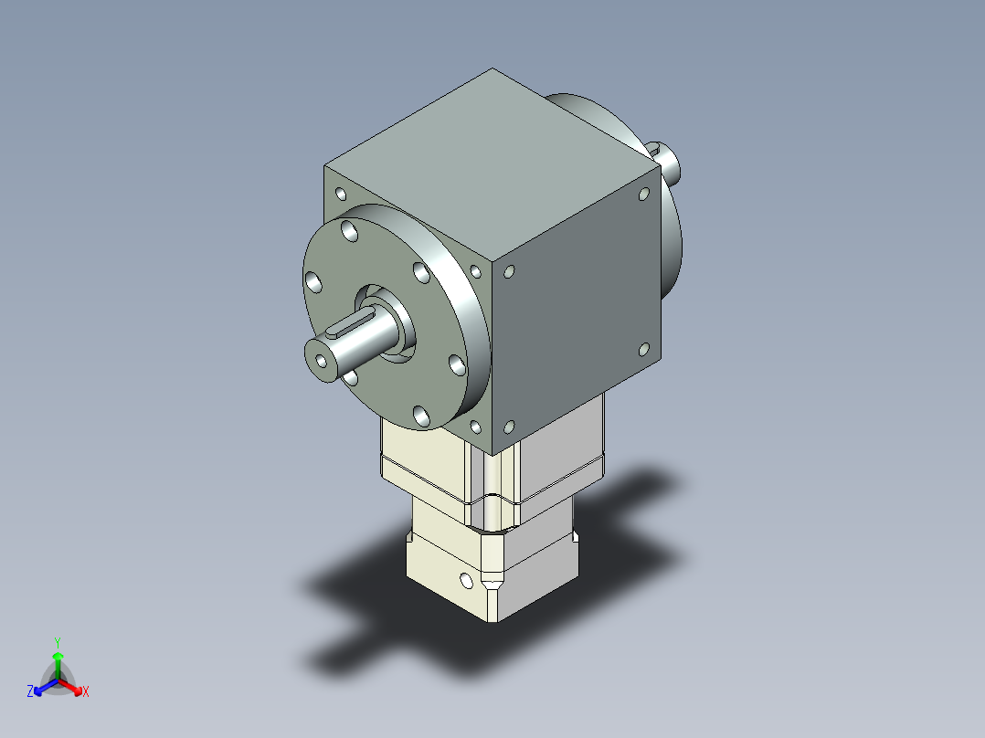 换向器PW110双轴 PGH90-L2 14-50-70-M4.stp正等轴测图