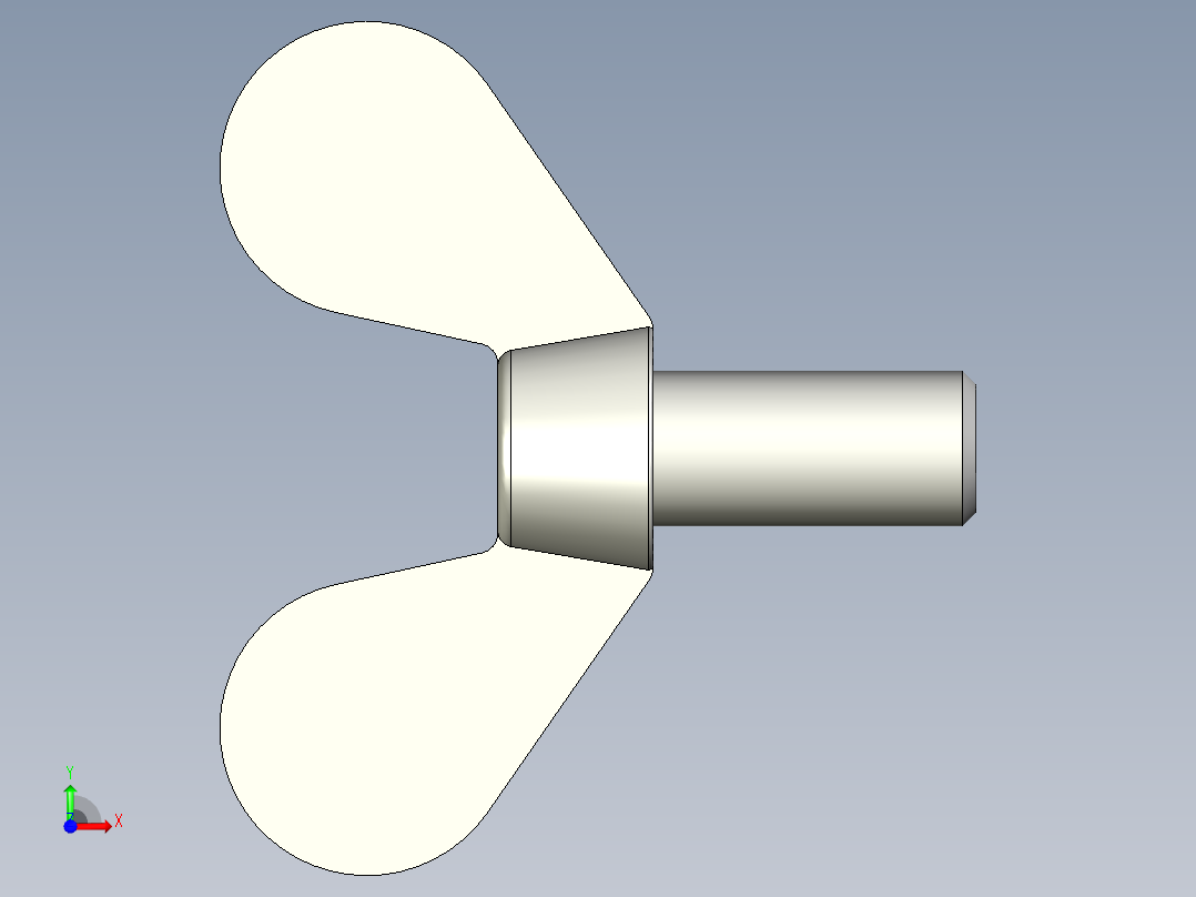 带耳螺钉-DIN_316_Wing_screws_12x1.75x25-19.7-19.5_65_4.9_33.5_12.stp前视图