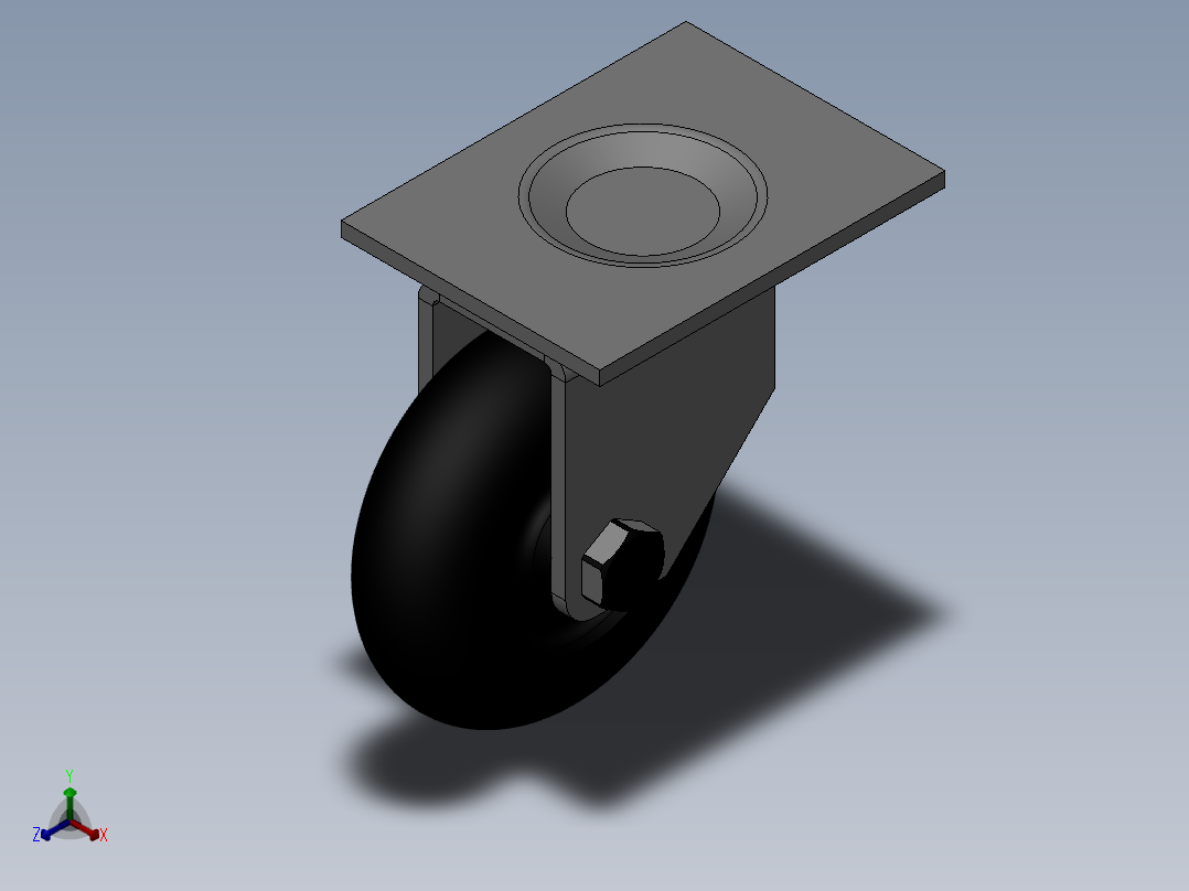 90脚轮2正等轴测图