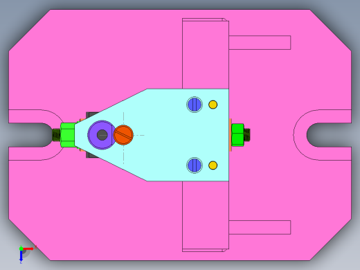CA1340自动车床杠杆一加工工艺及钻φ8孔夹具设计【含三维SolidWorks和爆炸图】俯视缩略图