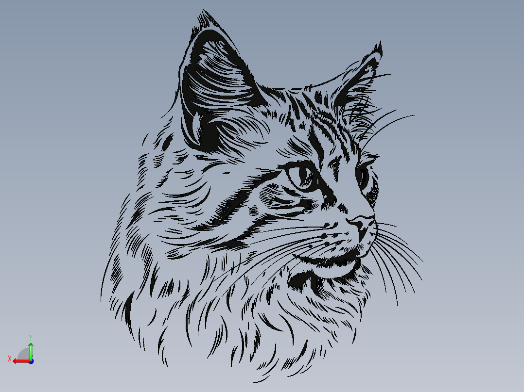 cat-猫头像后视图