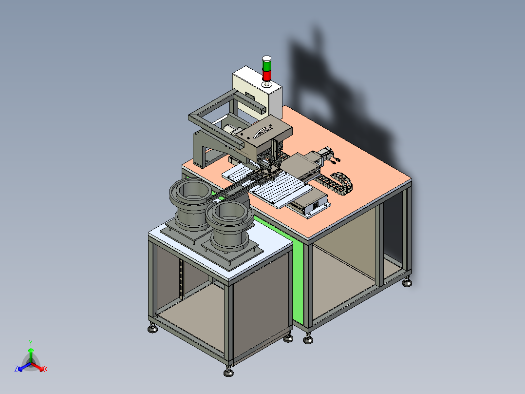 双振动盘凸轮机构自动包装机装配体