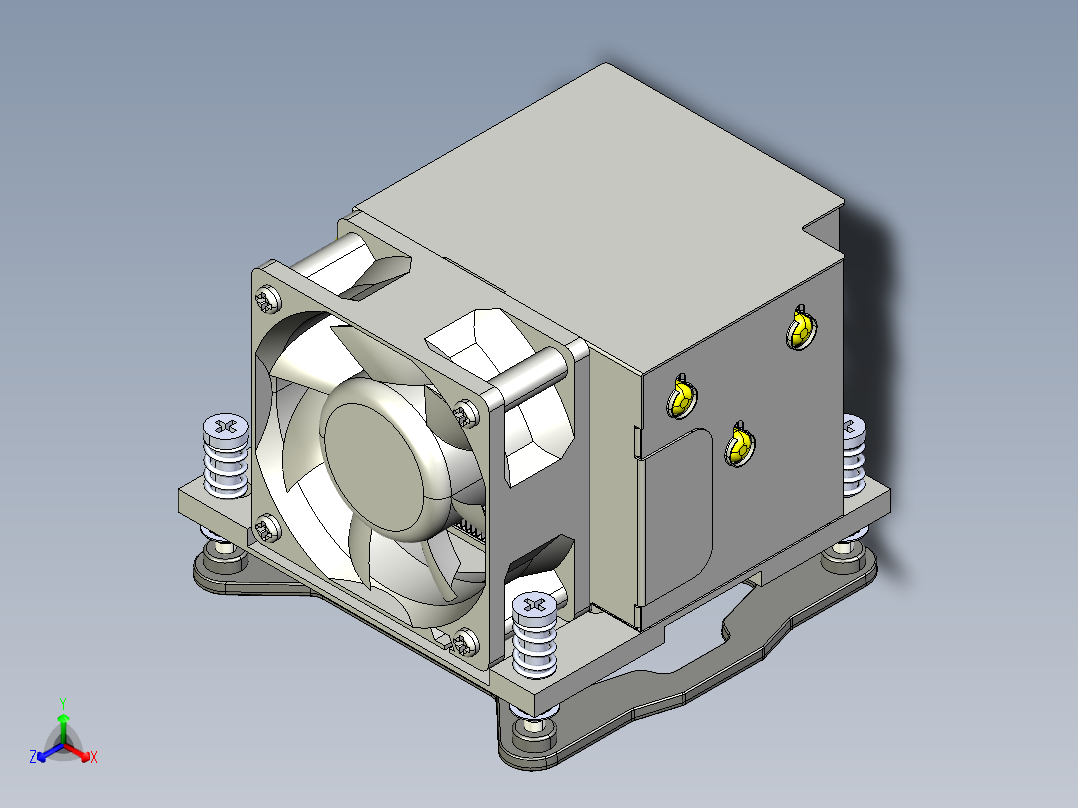A14-4679-5 LGA1700-2U主动散热器正等轴测图
