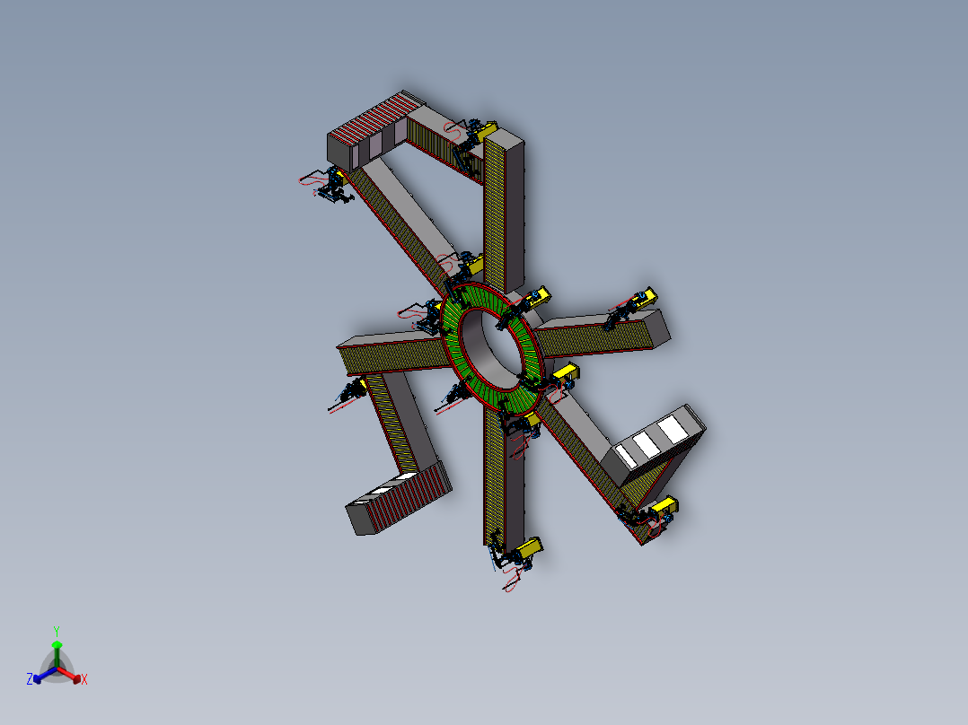大件物品分拣生产线设计sw17可编辑正等轴测图