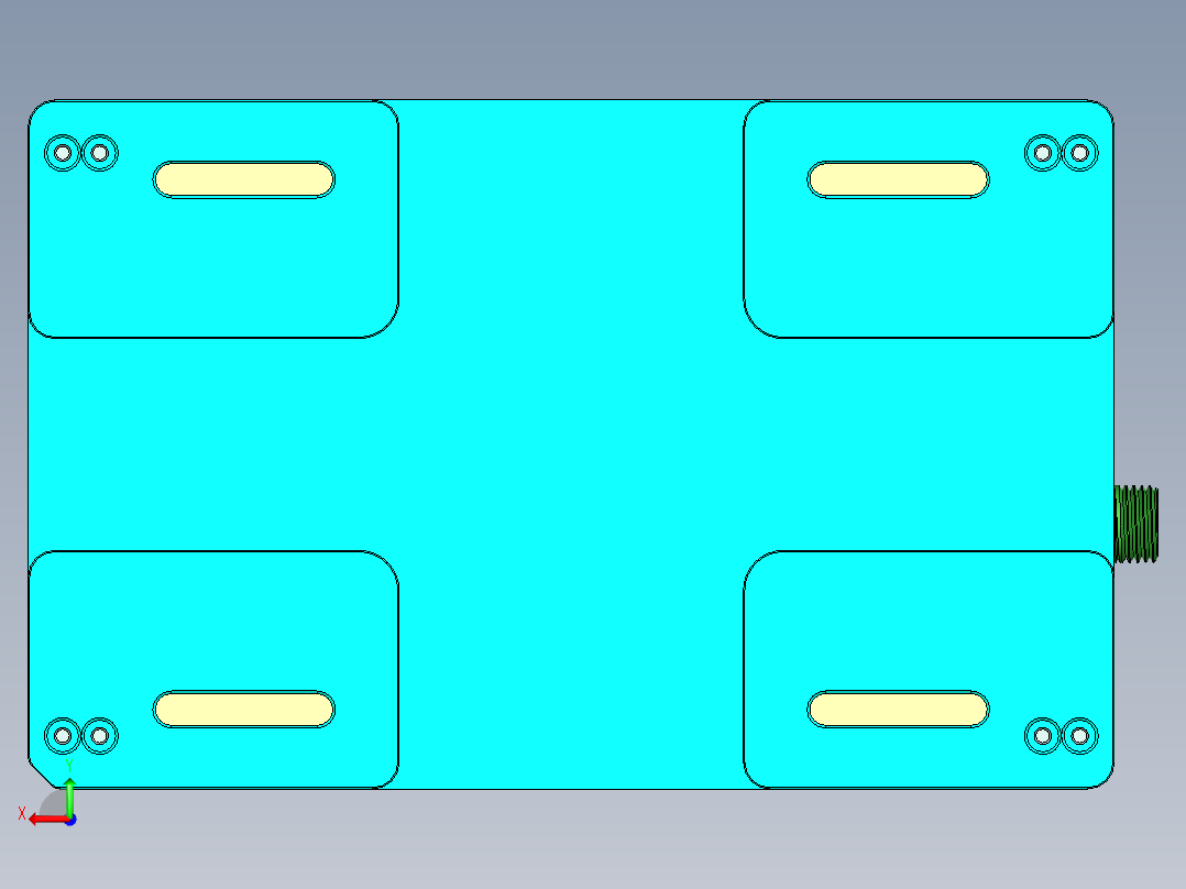 冲压件外壳铣内腔治具模型后视图