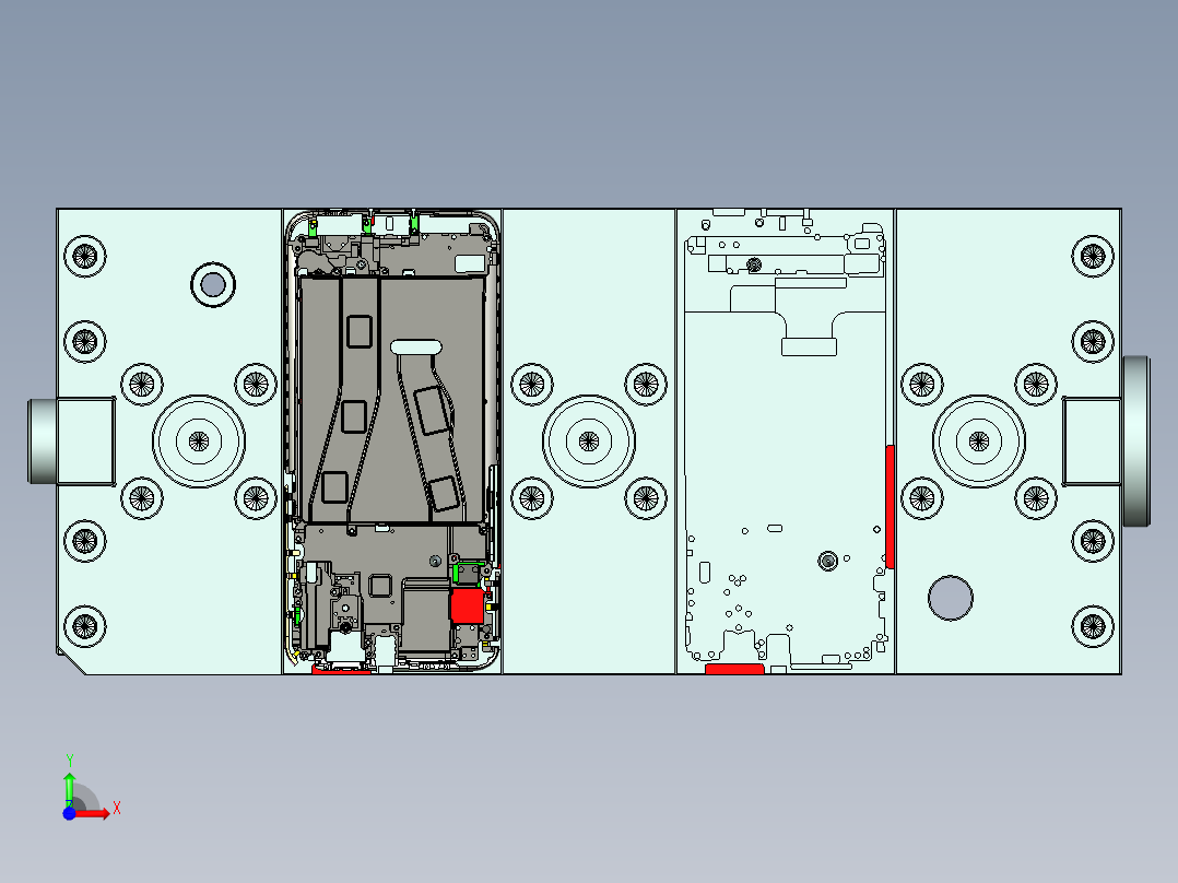 手机后盖铣内侧避位程序模型前视图