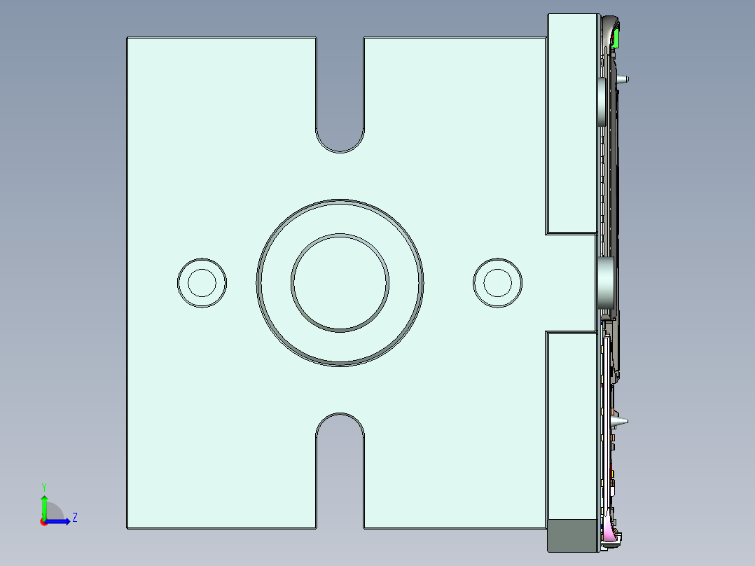 手机后盖铣内侧避位程序模型左视图
