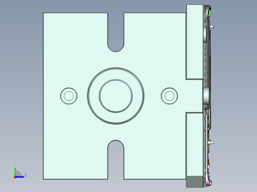 手机后盖铣内侧避位程序模型左视缩略图